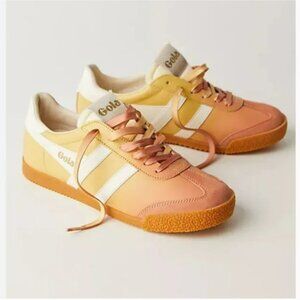 Gola Elan Ombre Low Top Leather Suede Yellow, Orange Sneakers Size 8.5 - NEW